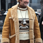 Jay Duplass I Play Rocky Suede Shearling Leather Jacket